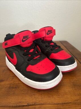 Nike Kids Black & Red High-Top Sneakers